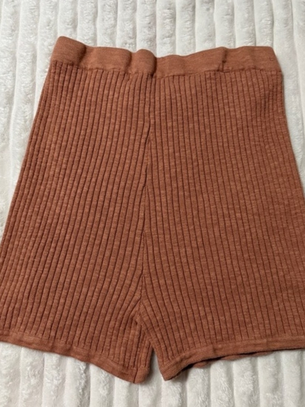 Free People Ribbed High-Waist Shorts — Rust - Picture 5 of 5